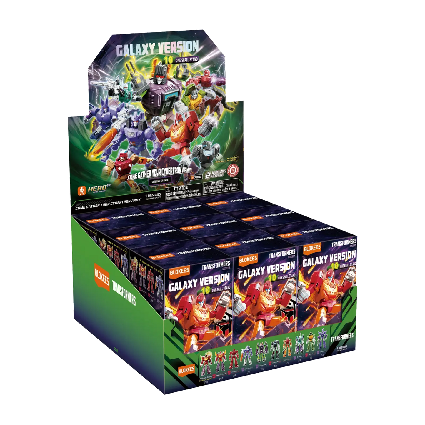 Blokees Transformers Galaxy Version 10 One Shall Stand action figure with detailed robot design and vibrant colors.