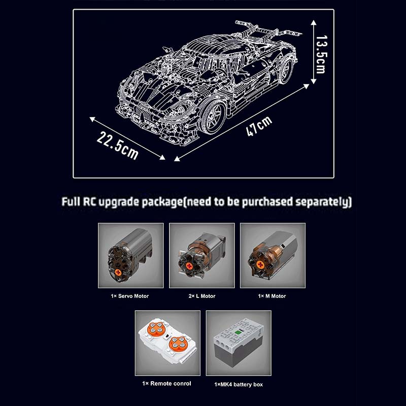 Mould King 13120S Regera Hypercar Remote Controlled 3,063 PCS