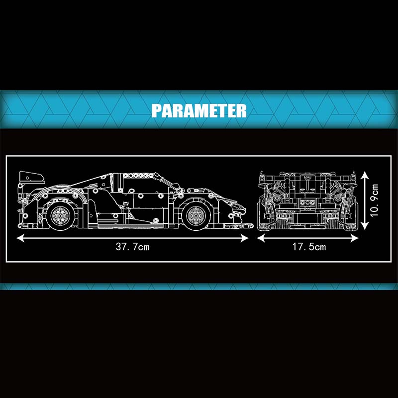 Mould King 13174 P1-GTR Sports Car Model 936 PCS
