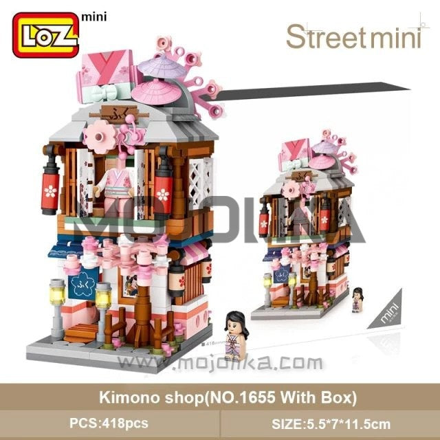 LOZ 1653-1656 Japanese Style Shop Stall Hot Spring Ramen Kimono Matcha