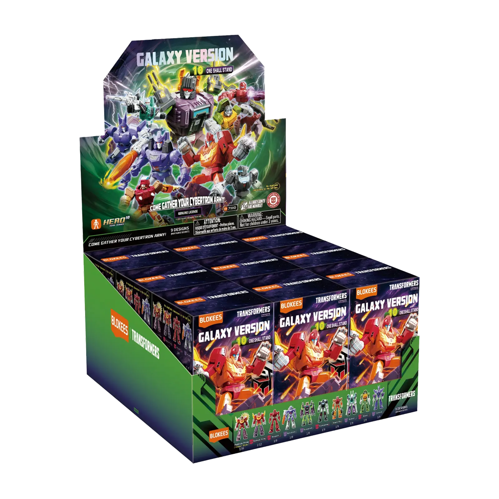 Blokees Transformers Galaxy Version 10 One Shall Stand action figure with detailed robot design and vibrant colors.