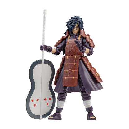 Naruto Champion Class 05 figure of Madara Uchiha Reanimation by Blokees, detailed anime character collectible on a stand.