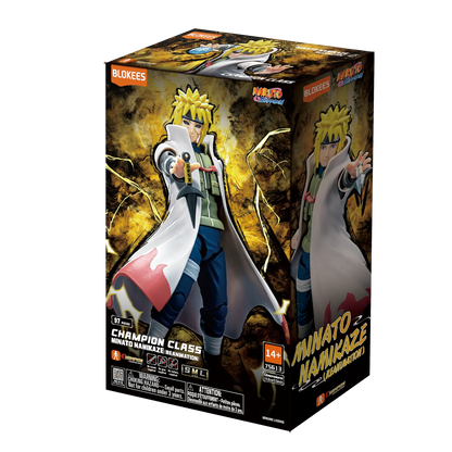 Champion Class Naruto Minato Namikaze Reanimation figure by Blokees, detailed anime collectible with vibrant colors and dynamic pose.