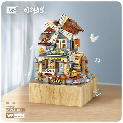 LOZ 1239 Ideas Windmill Music Box 799 PCS
