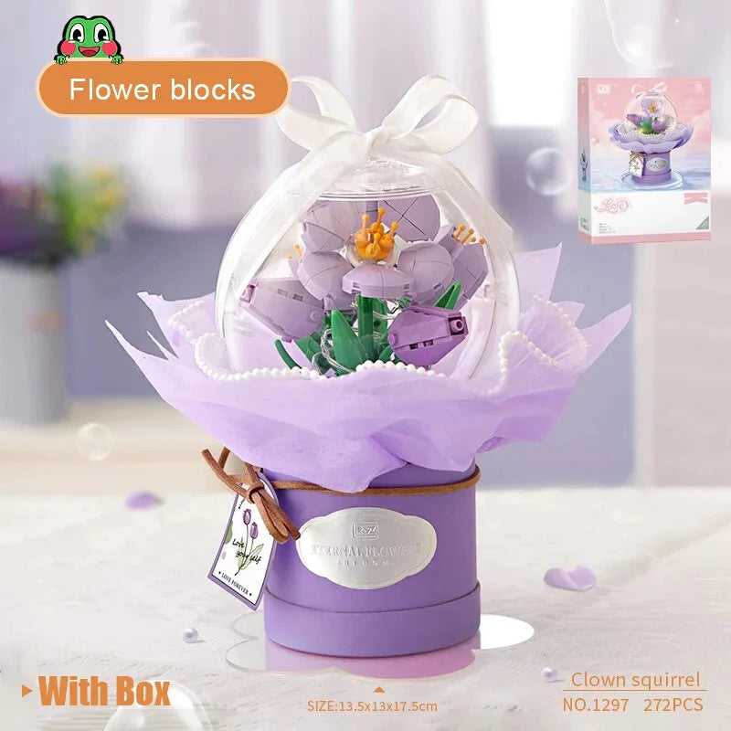 LOZ 1297-1300 Flower Rose Sunflower Bouquet