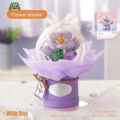 LOZ 1297-1300 Flower Rose Sunflower Bouquet