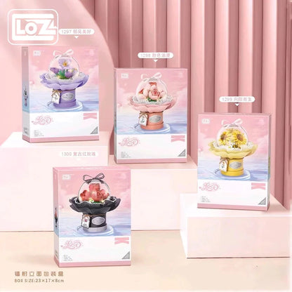 LOZ 1297-1300 Flower Rose Sunflower Bouquet