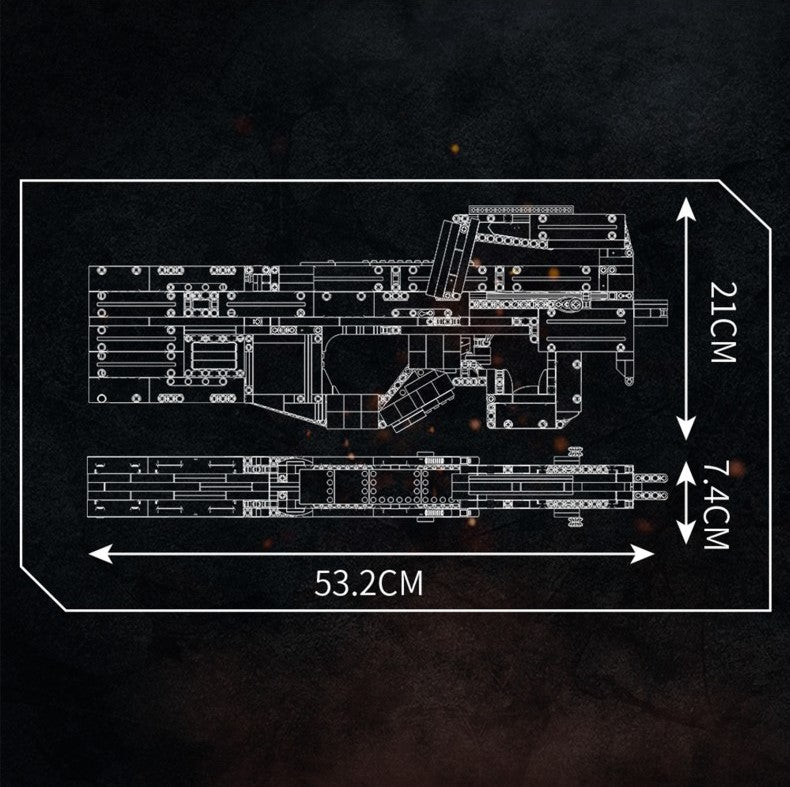 Mould King 14018 P90 Submachine Gun with Motor 1589 pcs