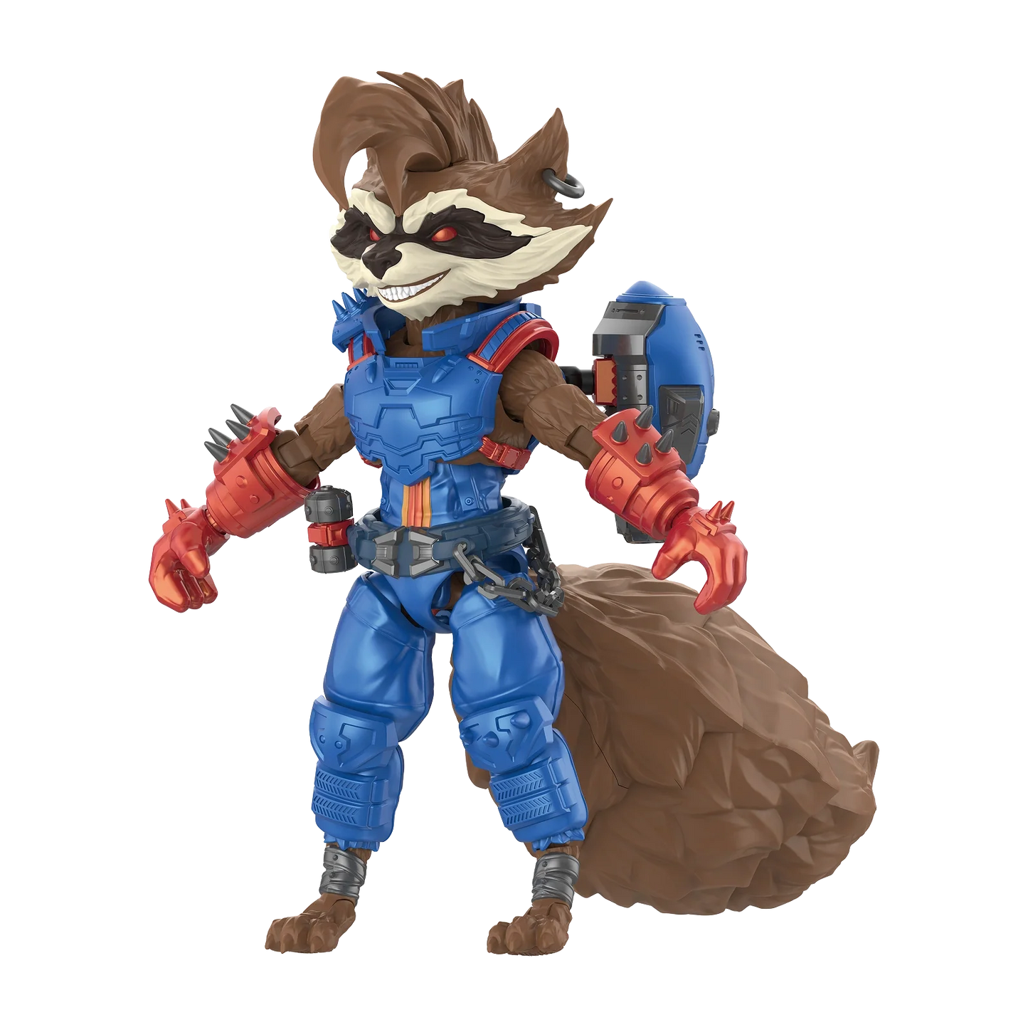 Marvel Rivals Champion Class 09 Rocket Raccoon figure by Blokees, detailed action pose, featuring Rocket's signature look and accessories.