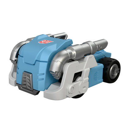 Blokees Transformers C02 Wreck'N Rule wheel showing detailed design with metallic finish for action figures or collectibles.