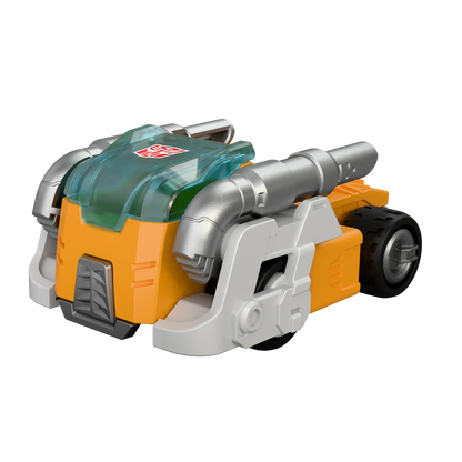 Blokees Transformers C02 Wreck'N Rule wheel featuring detailed robot-themed design on black background.