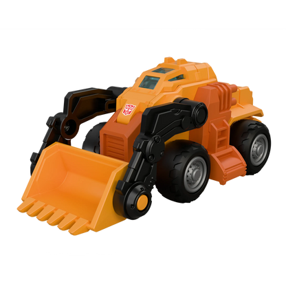 Blokees Transformers C02 Wreck'N Rule wheel showcasing detailed design and vibrant colors on a sleek toy vehicle wheel.