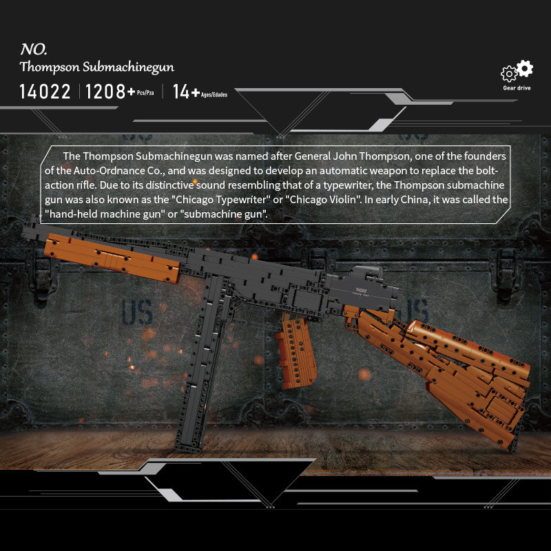 Mould King 14022 Thompson Submachinegun 1208 PCS