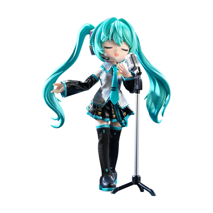 Blokees DaaLaMode Series Hatsune Miku official outfit, featuring vibrant teal and black costume with detailed accessories.