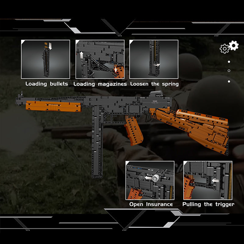 Mould King 14022 Thompson Submachinegun 1208 PCS