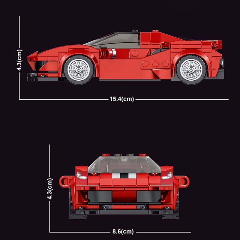 Mould King 27006 The 488 GTB Mini Sports Car 329 PCS