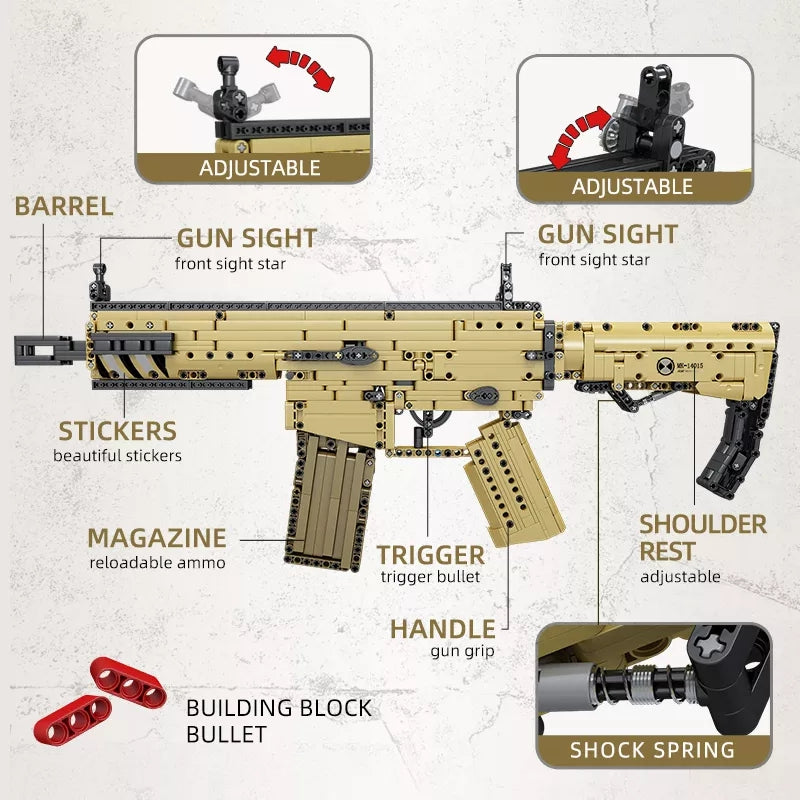 Mould King 14015 Scar Rifle 1369 PCS