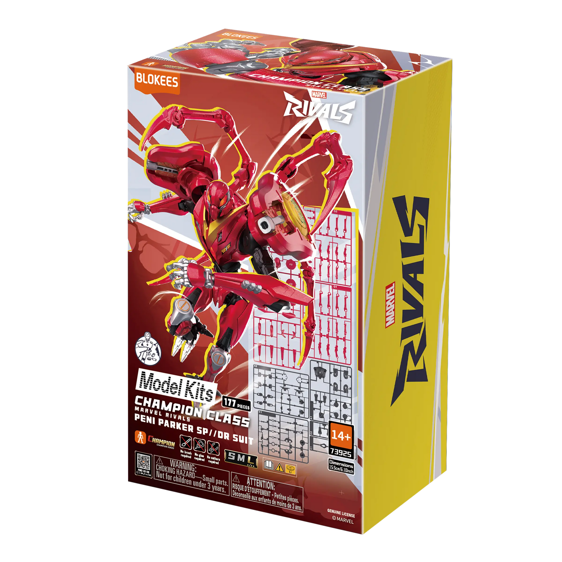 Marvel Rivals Peni Parker SP//DR suit model kit by Blokees, Champion Class, featuring detailed Peni Parker character costume.