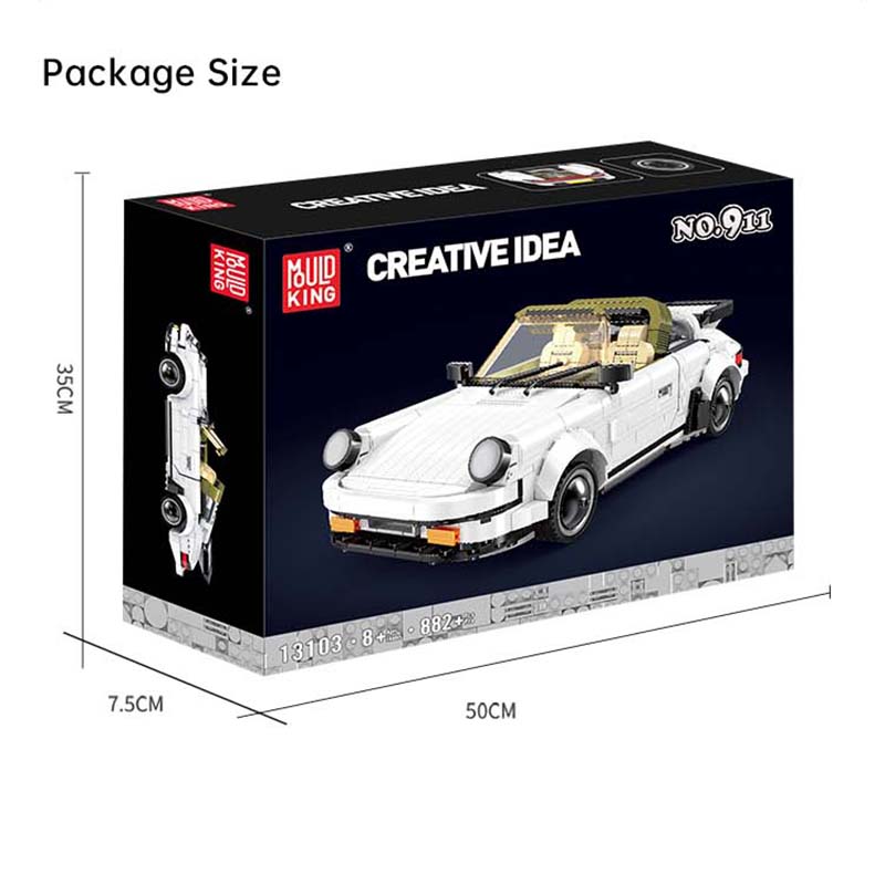 Mould King 13103 Classic 911 TARGA Sports Car Model 882 PCS