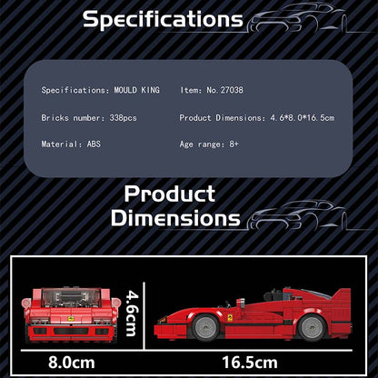 Mould King 27038 Rosso Corsa F40 338 PCS