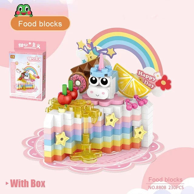 LOZ 8807-8812 Bear Panda Hamburger Fries Dessert