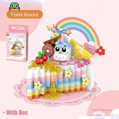 LOZ 8807-8812 Bear Panda Hamburger Fries Dessert