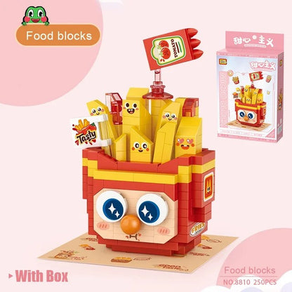 LOZ 8807-8812 Bear Panda Hamburger Fries Dessert