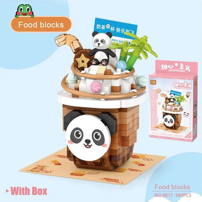 LOZ 8807-8812 Bear Panda Hamburger Fries Dessert