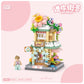 LOZ 8813-8816 Street Mini Block Ice Cream Cafe Photo Flower Gift