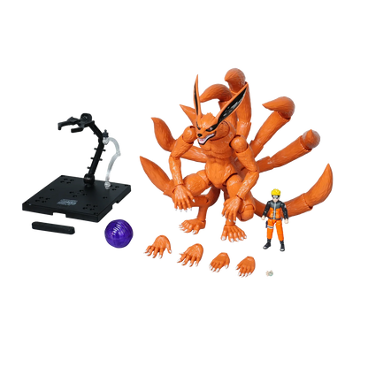 Blokees Naruto Action Edition 01 figure featuring Kurama from the Naruto anime series, detailed pose and vibrant colors.