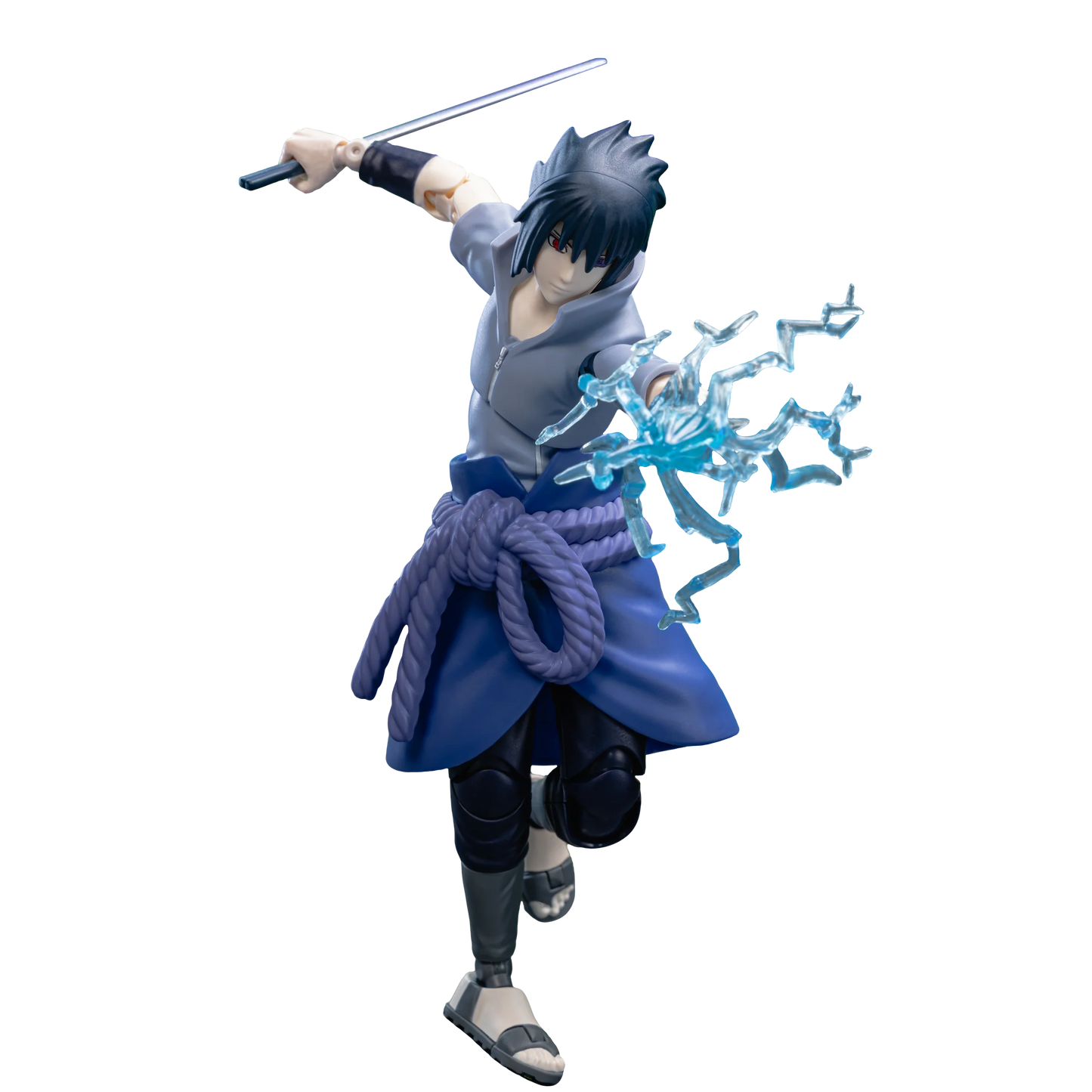 Naruto Champion Class 04 Sasuke Uchiha figure by Blokees, detailed anime character collectible with spiky hair and Sharingan eyes.