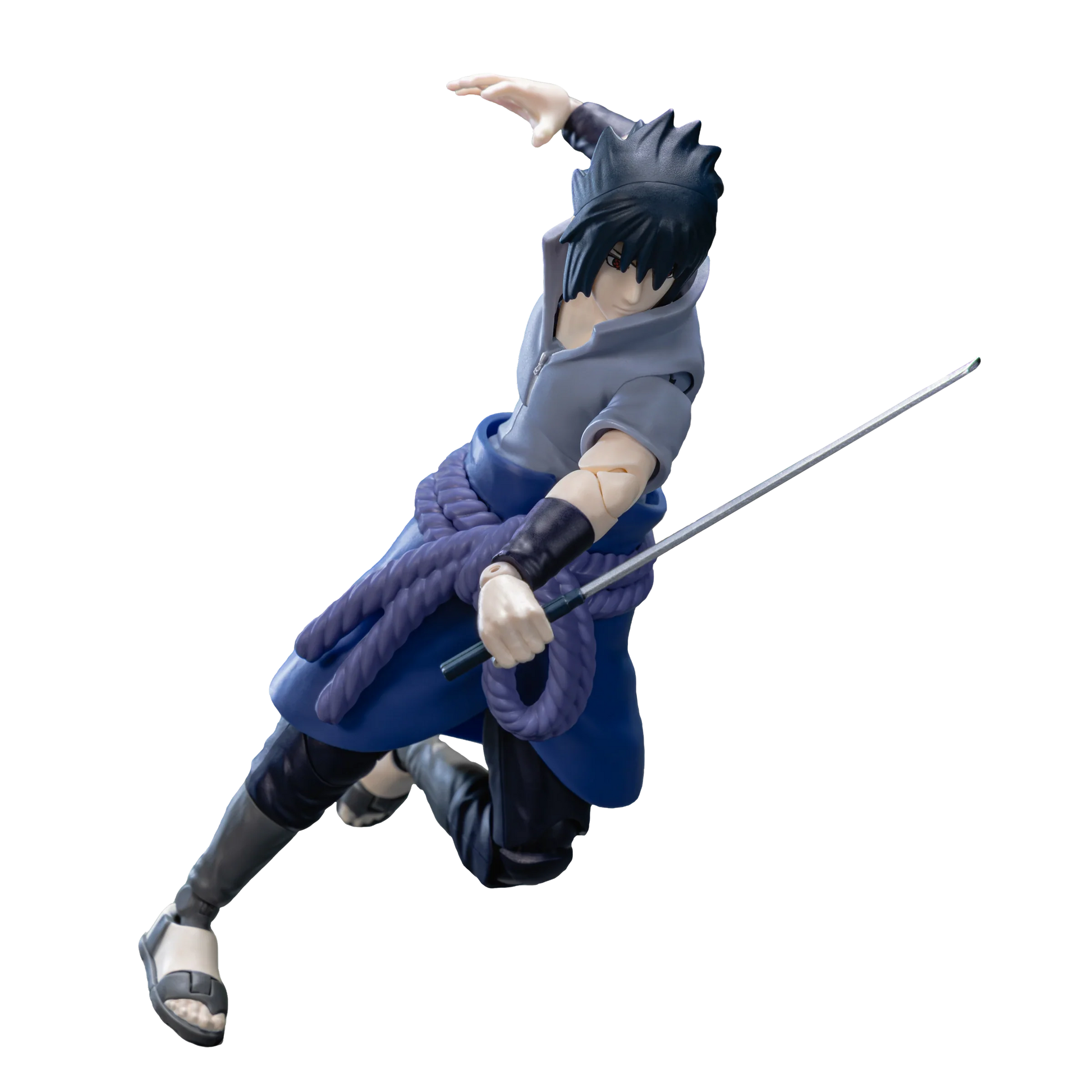 Naruto Champion Class 04 figure of Sasuke Uchiha by Blokees, detailed action pose, collectible anime character toy.