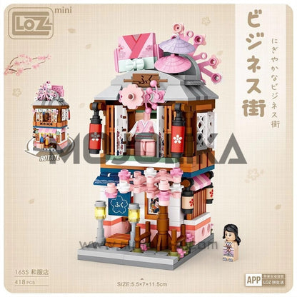 LOZ 1653-1656 Japanese Style Shop Stall Hot Spring Ramen Kimono Matcha