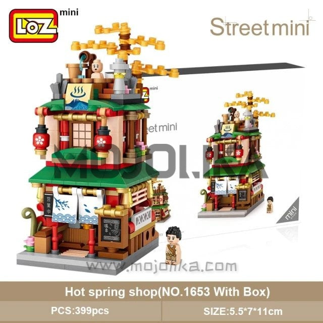 LOZ 1653-1656 Japanese Style Shop Stall Hot Spring Ramen Kimono Matcha