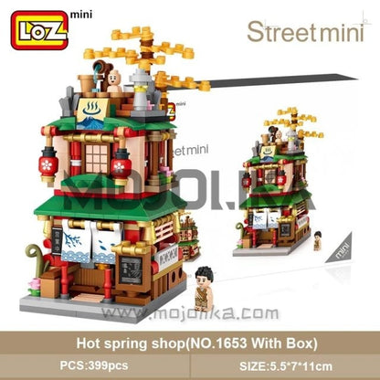 LOZ 1653-1656 Japanese Style Shop Stall Hot Spring Ramen Kimono Matcha