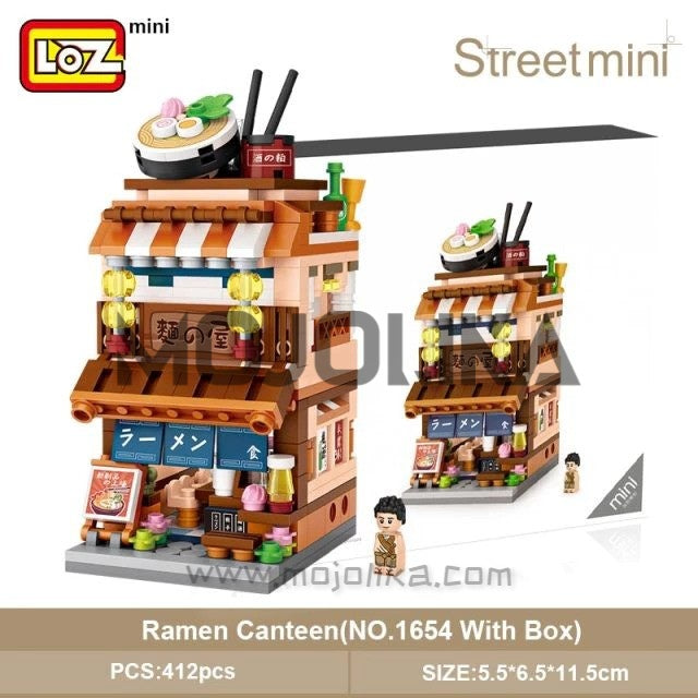 LOZ 1653-1656 Japanese Style Shop Stall Hot Spring Ramen Kimono Matcha