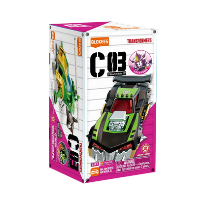 Blokees Transformers C03 Wreck'N Rule 2 wheel featuring detailed design and vibrant colors for action figure customization.