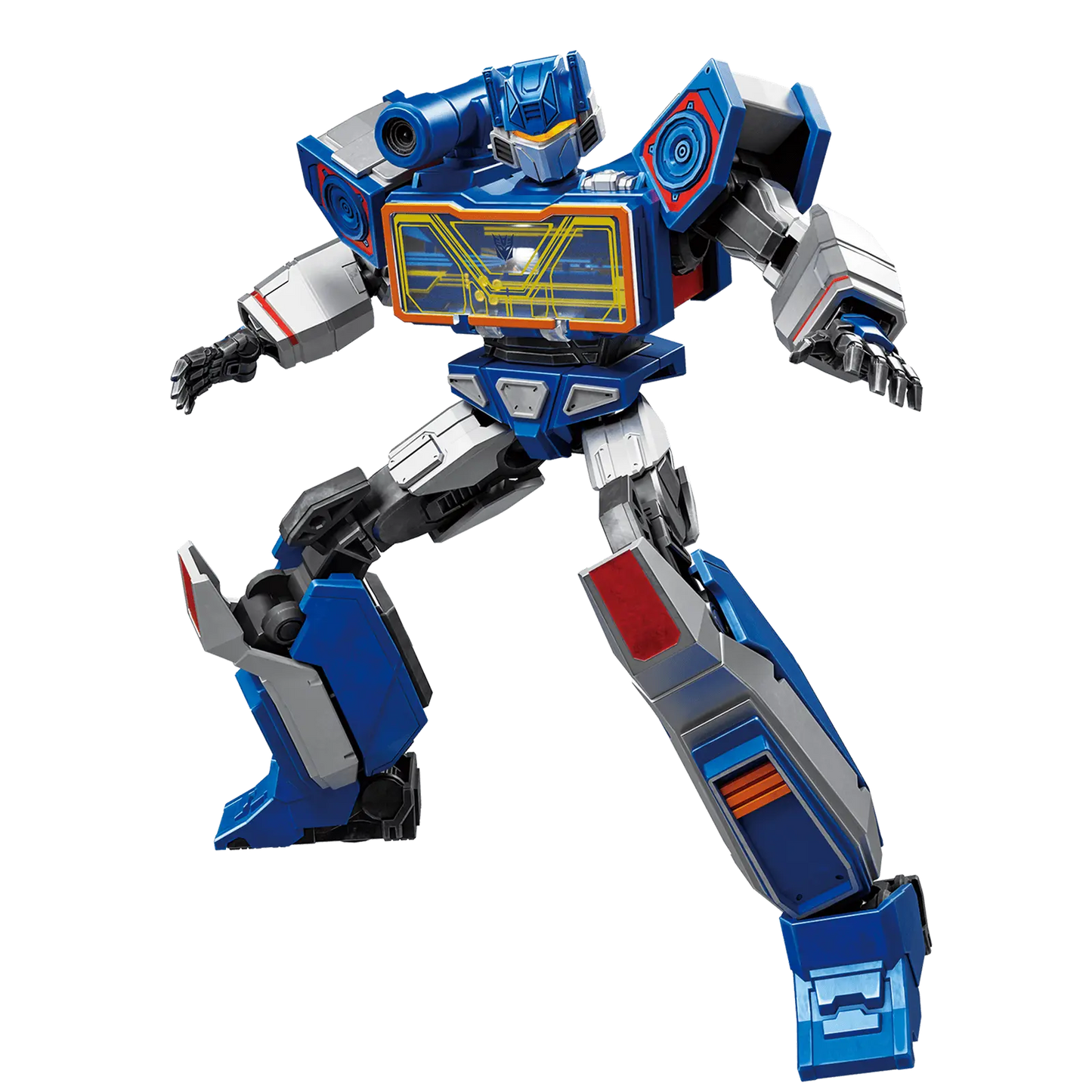 Classic Class Transformers One Soundwave toy by Blokees in robot mode, showcasing detailed design and vibrant colors.