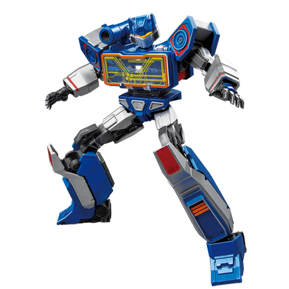 Classic Class Transformers One Soundwave toy by Blokees in robot mode, showcasing detailed design and vibrant colors.